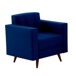 Poltrona Vitrola Suede Azul