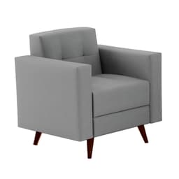 Poltrona Vitrola Suede Cinza
