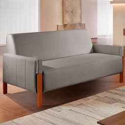 Sofá 2 Lugares Turim Linho Cinza 162 cm