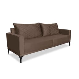 Sofá 3 Lugares Eros Veludo Marrom 220 cm