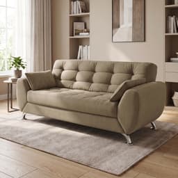Sofá 3 Lugares Larissa II Suede Bege