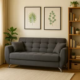 Sofá 3 Lugares Larissa Suede Cinza