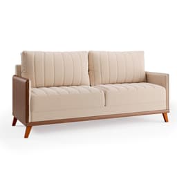 Sofá 3 Lugares Novita Linho Bege