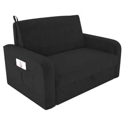Sofá-Cama Daiane Suede Pena Preto