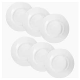 Conjunto de 6 Pratos Fundos Menu Branco