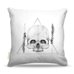 Almofada Caveira Pontialismo 45X45Cm