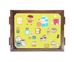 Bandeja De Madeira Cafe Da Manha Kawaii