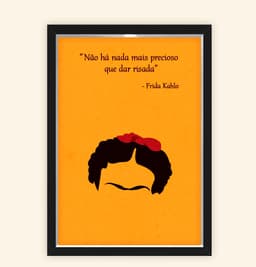 Quadro Caixa 23X33cm Frida Frase Laranja