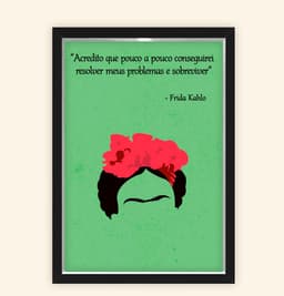 Quadro Caixa 23X33cm Frida Frase Verde
