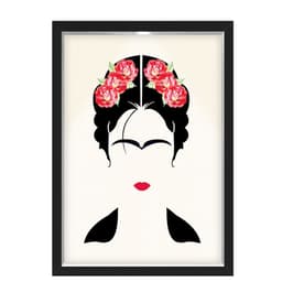 Quadro Caixa Com Led Frida Flor