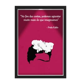 Quadro Caixa Com Led Frida Frase Roxo