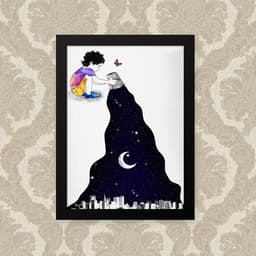 Quadro Menino Espaço 23X33
