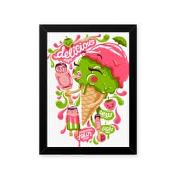 Quadro Sorvete Psicodelico 23X33