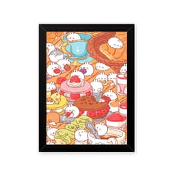 Quadro Ursos Comendo 23X33
