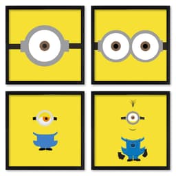 Quadros 20X20 (4 Uni) Nerderia Minions