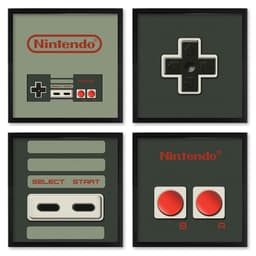 Quadros 20X20 (4 Uni) Nerderia Nintendo