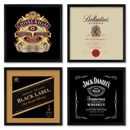 Quadros 20X20 (4 Uni) Nerderia Wiskey