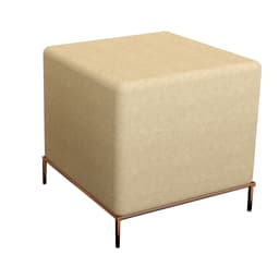 Puff Sevilha Suede Bege e Cobre