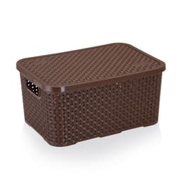 Cesto Organizador C/ Tampa Rattan Pequeno