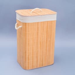 Cesto Bambu com Forro Natural e Branco 60 cm