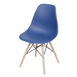 Cadeira DKR Eames Azul Marinho e Madeira