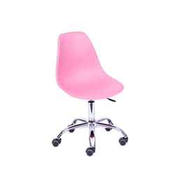Cadeira Eames Eiffel com Base Metal Rosa