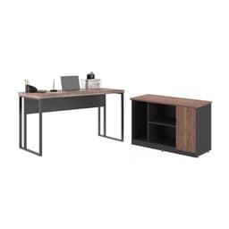 Balcao e Mesa de Computador Benim Noce Preto