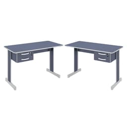 Conjunto Escritório Mesas com Gaveta Azul