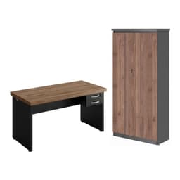 Kit de Mesa e Armario Beta Noce Preto