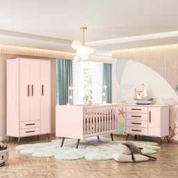 Conjunto Quarto Infantil Retro Toronto Rosa