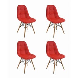 Conjunto com 4 Cadeiras Eiffel Vermelho