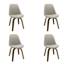 Conjunto com 4 Cadeiras Lis Cru