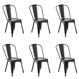 Conjunto com 6 Cadeiras Iron Preto