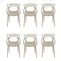 Conjunto de 6 Cadeiras Allegra Nude