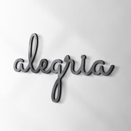 Palavra Decorativa Alegria Preta