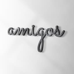 Palavra Decorativa Amigos Preta