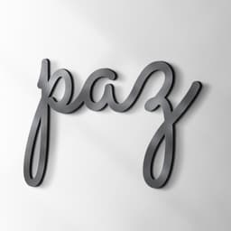 Palavra Decorativa Paz Preta