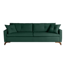 Sofá 3 Lugares Viena Veludo Verde 210 cm