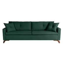 Sofá 3 Lugares Viena Veludo Verde 230 cm