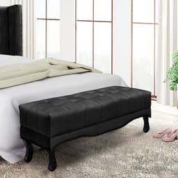 Recamier Vicenza Suede Preto 195 cm