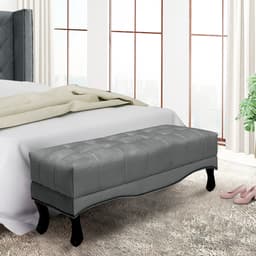 Recamier Vicenza Veludo Cinza 195 cm