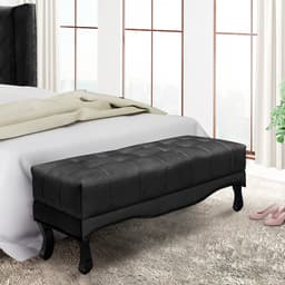 Recamier Vicenza Veludo Preto 140 cm