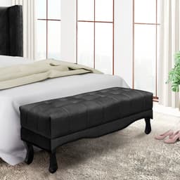 Recamier Vicenza Veludo Preto 195 cm
