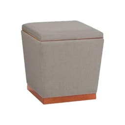 Puff Decorativo Retrô Veludo Cinza
