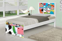 Cama Solteiro Adesivada Fazendinha Feliz