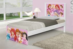Cama Solteiro Adesivada Princesinhas