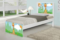 Cama Solteiro Adesivada Safari Girafa