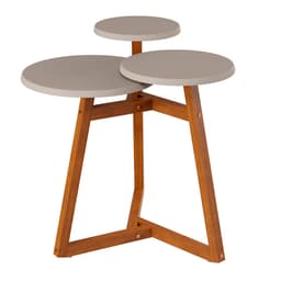 Mesa Lateral Classic Off White e Madeira