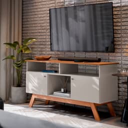 Rack Amsterdã Off White e Mel 140 cm