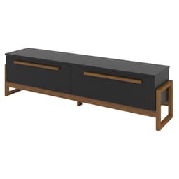 Rack Mercúrio Preto e Amêndoa 187 cm